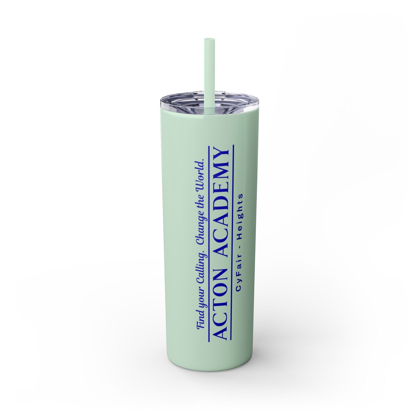 Acton CyFair-Heights Logo Skinny Tumbler with Straw, 20oz