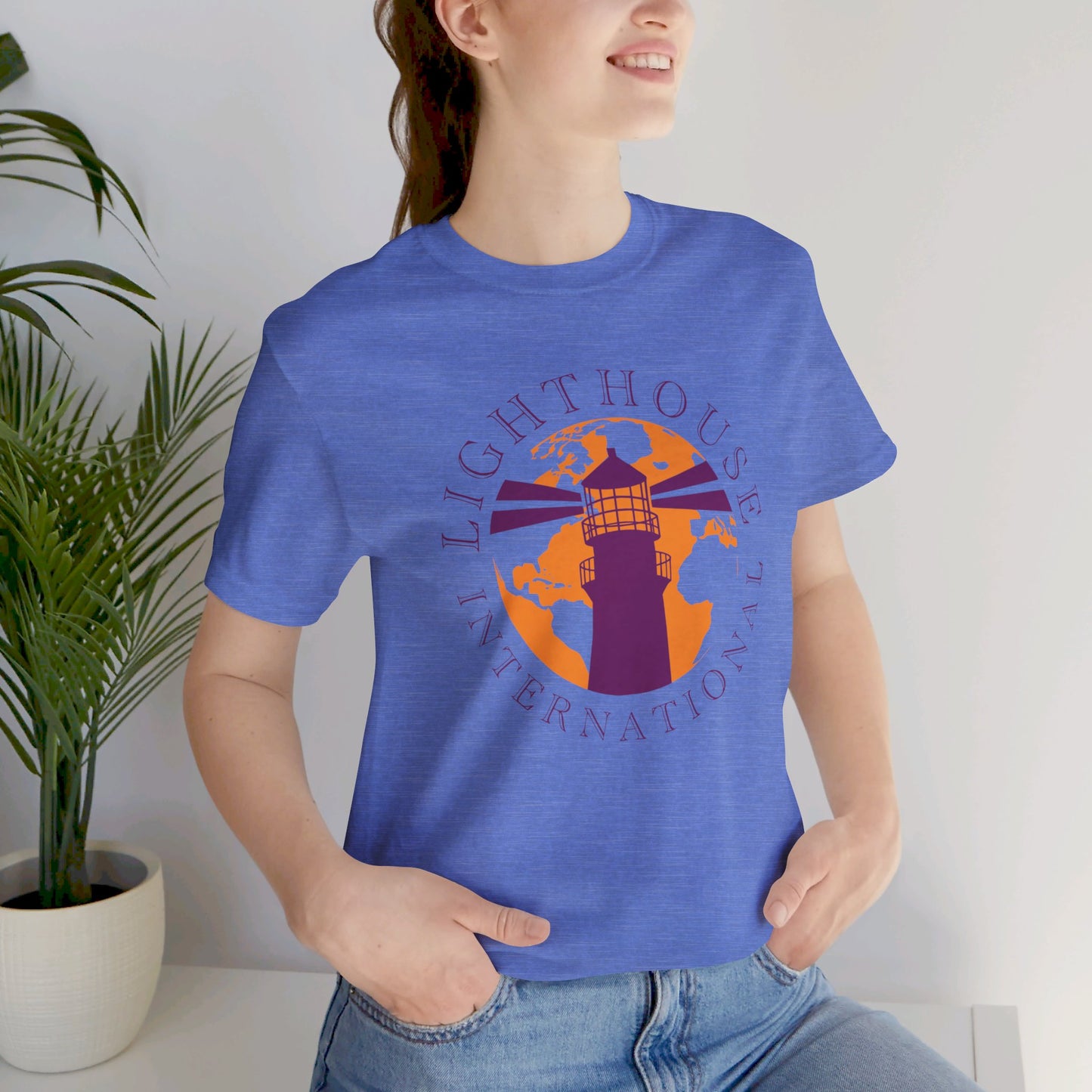 Lighthouse International w/o Acton logo Unisex Jersey Short Sleeve Tee