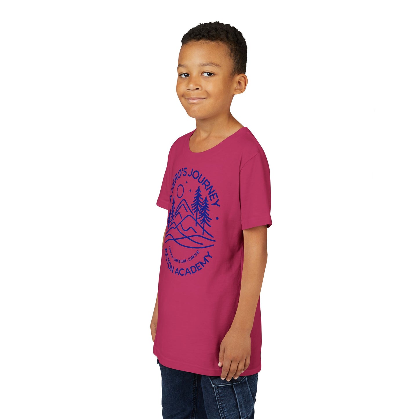 Hero's Journey Line Drawing with Acton CyFair Youth Short Sleeve Tee