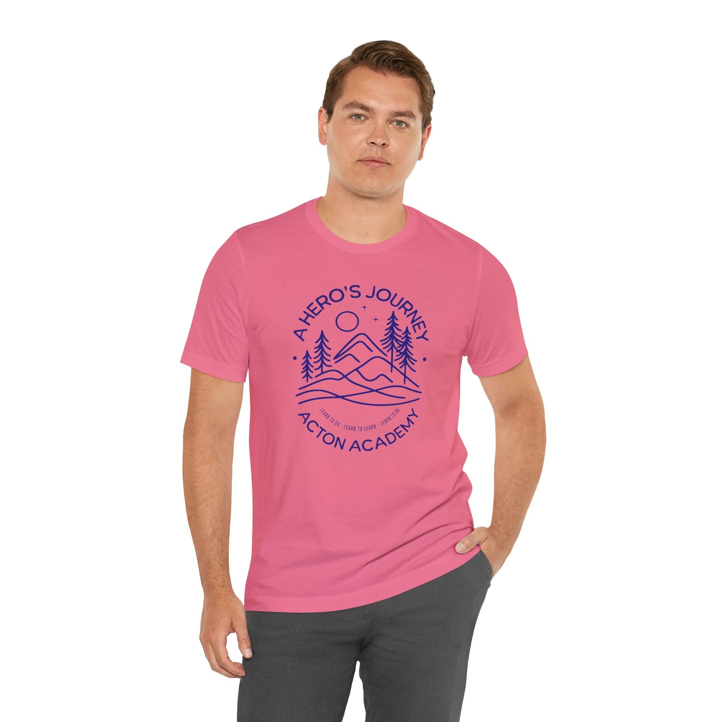 Hero's Journey Line Drawing with Acton CyFair Unisex Jersey Short Sleeve Tee