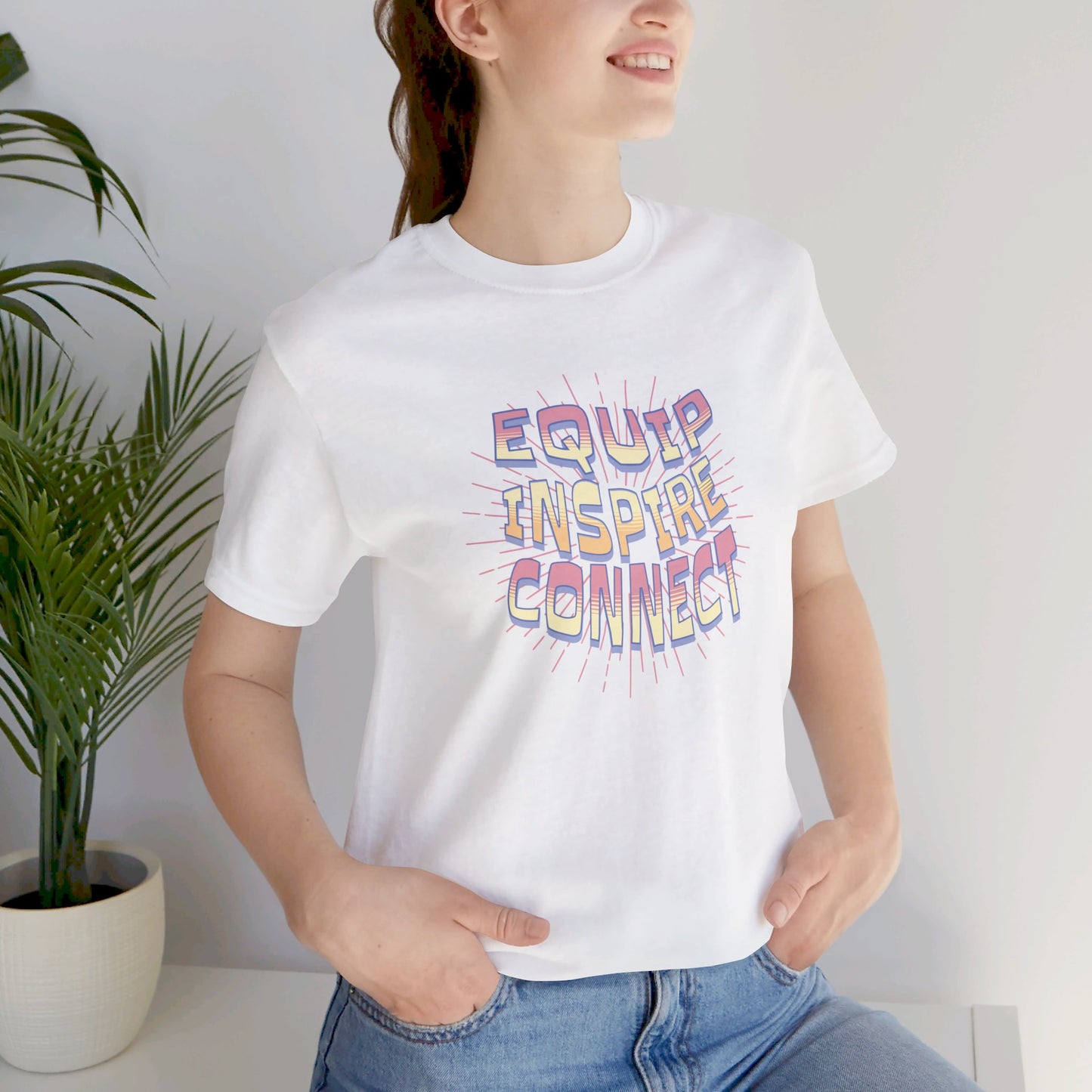 Equip, Inspire, Connect Pink Unisex T-shirt
