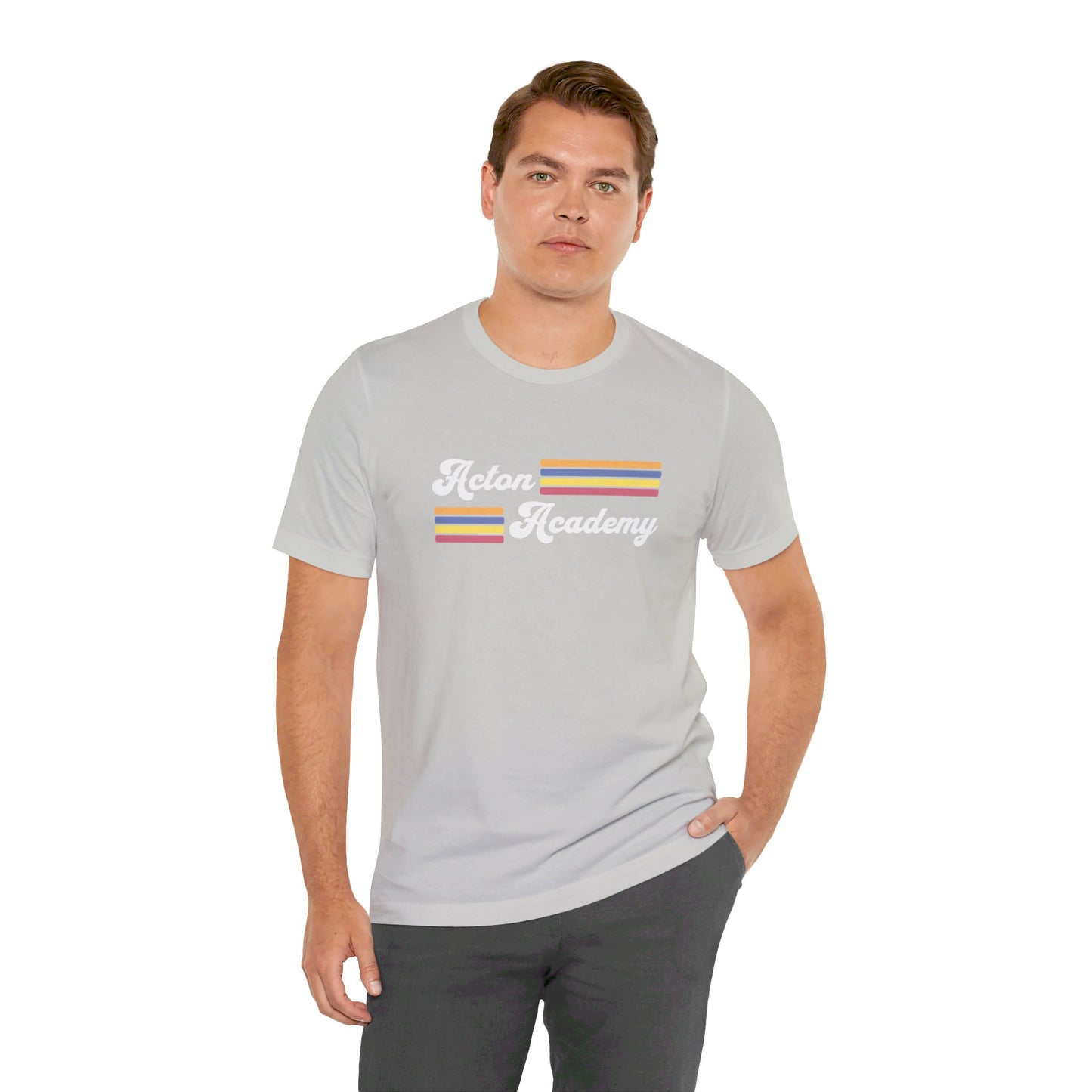 Acton Academy Orange Striped Unisex Jersey Short Sleeve Tee