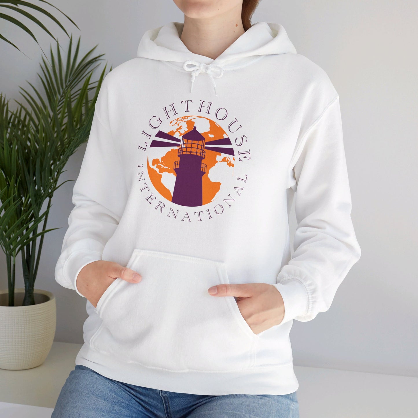 Lighthouse International logo Unisex Heavy Blend™ Hooded Sweatshirt