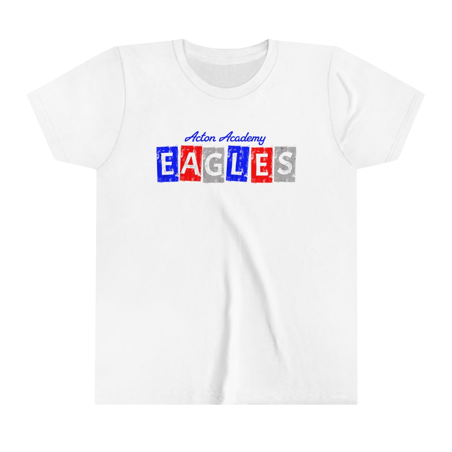 Acton Block Letters Red Youth Short Sleeve Tee
