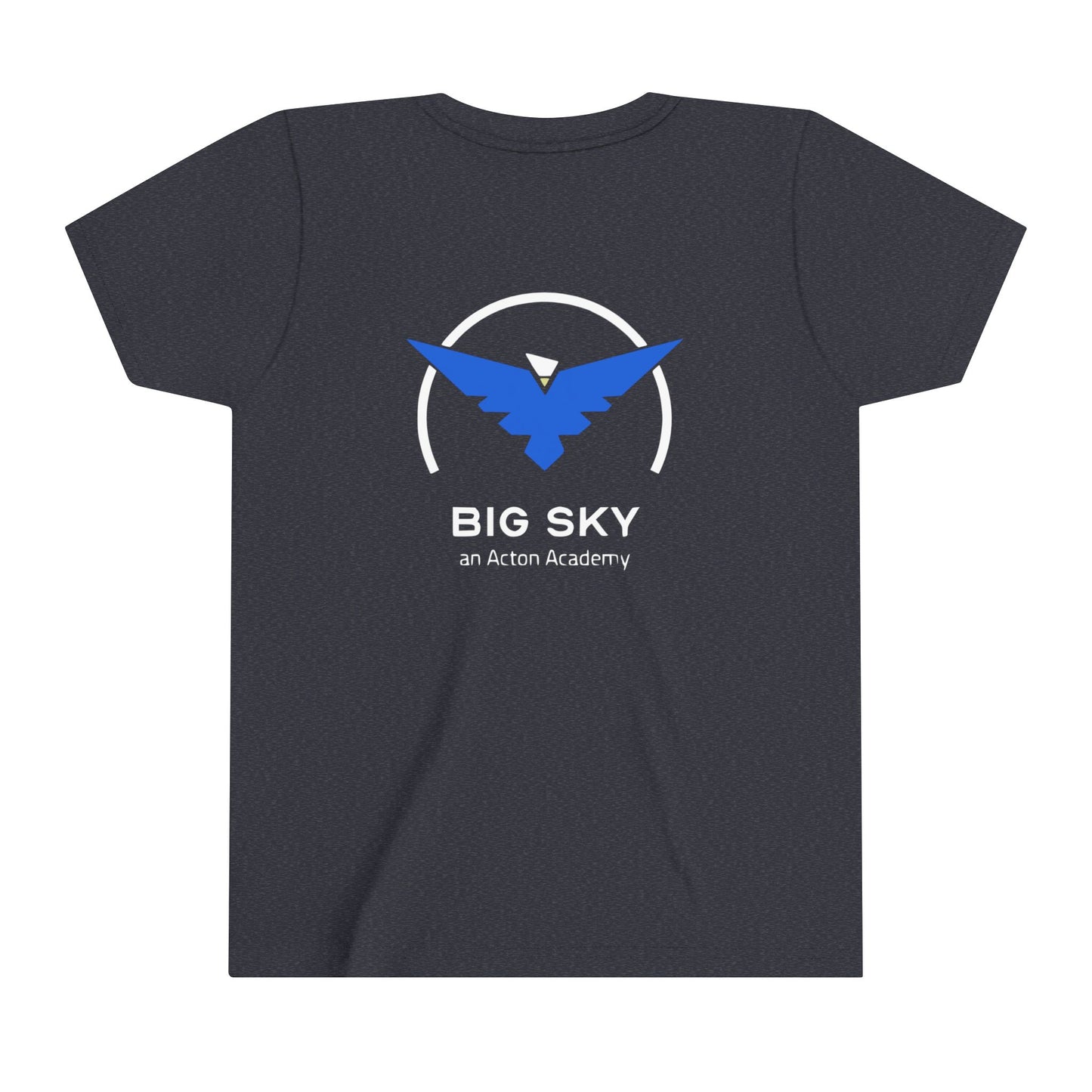 Be Curious with Big Sky on back Youth Short Sleeve Tee