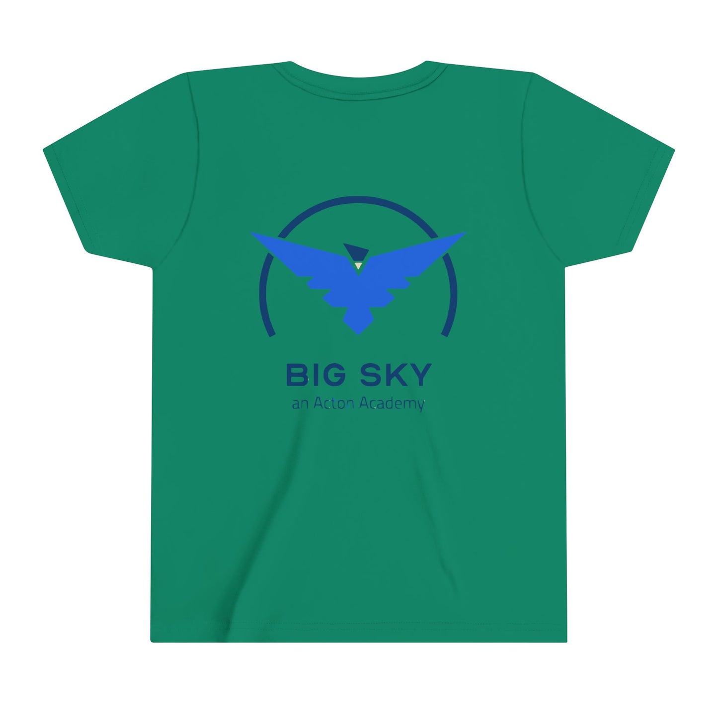 Hero's Journey Line Drawing with Big Sky on back Youth Short Sleeve Tee