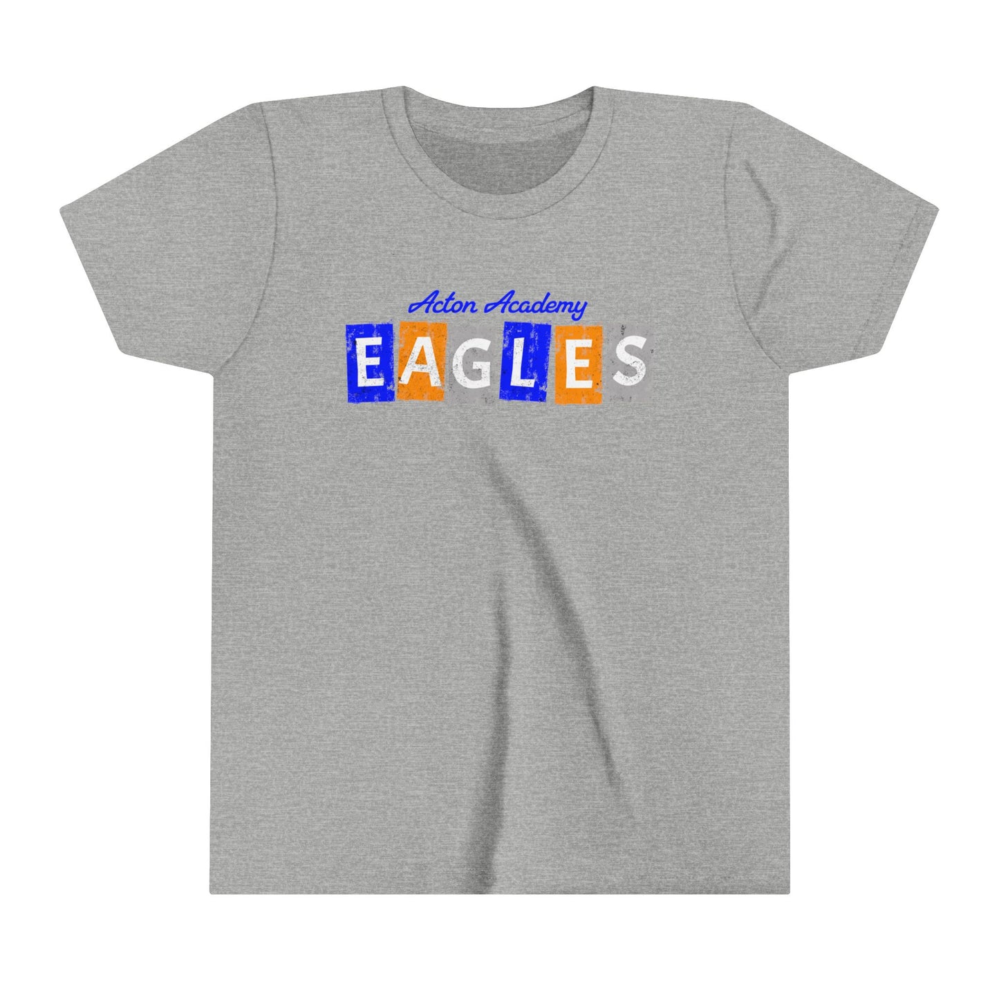 Acton Block Letters Orange Youth Short Sleeve Tee
