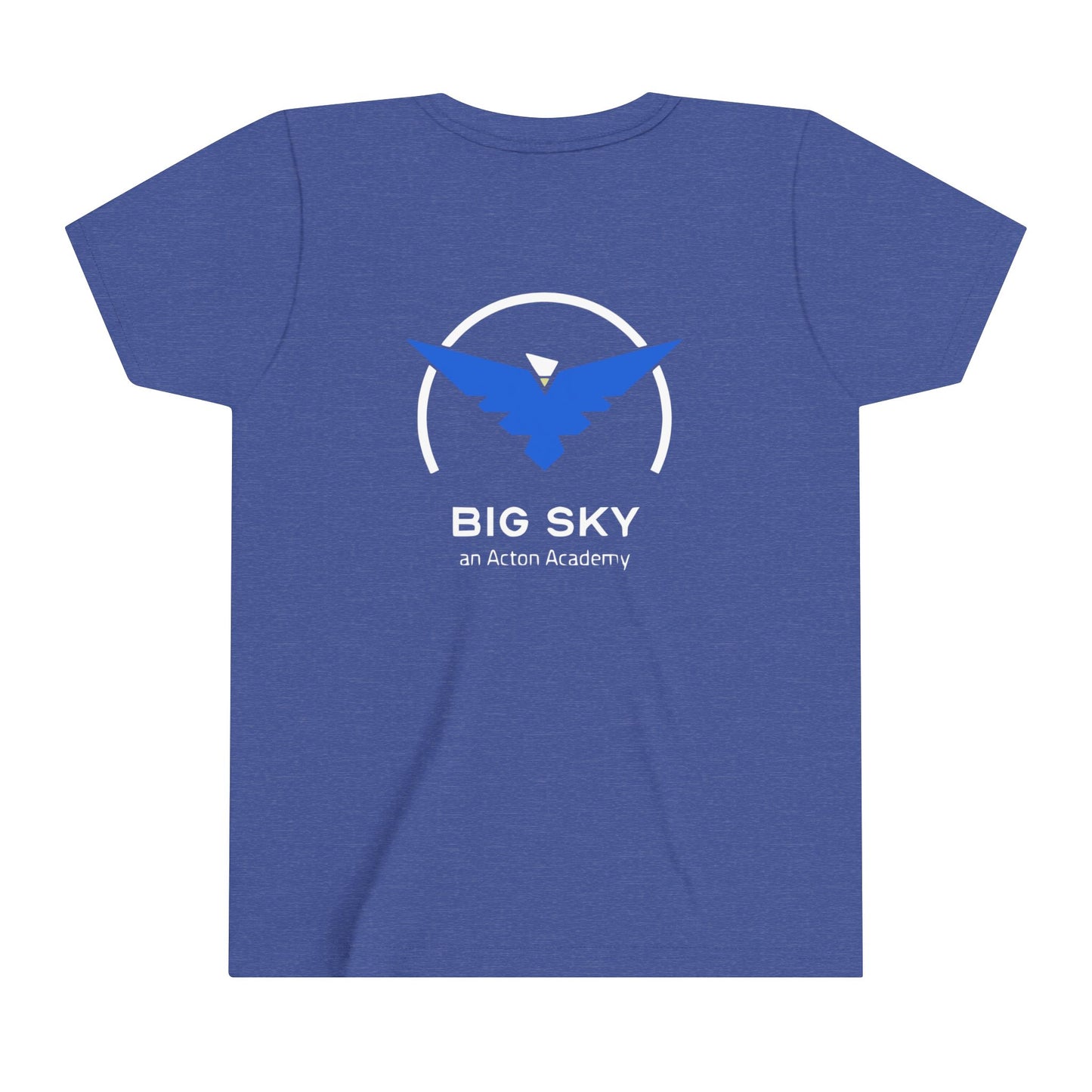 Be Curious with Big Sky on back Youth Short Sleeve Tee