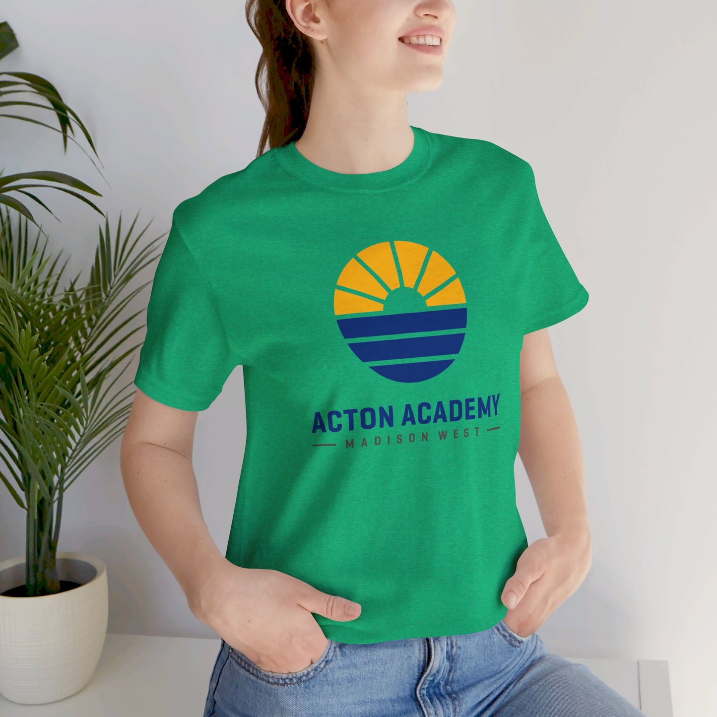 Acton Academy Madison West blue/yellow Unisex Jersey Short Sleeve Tee