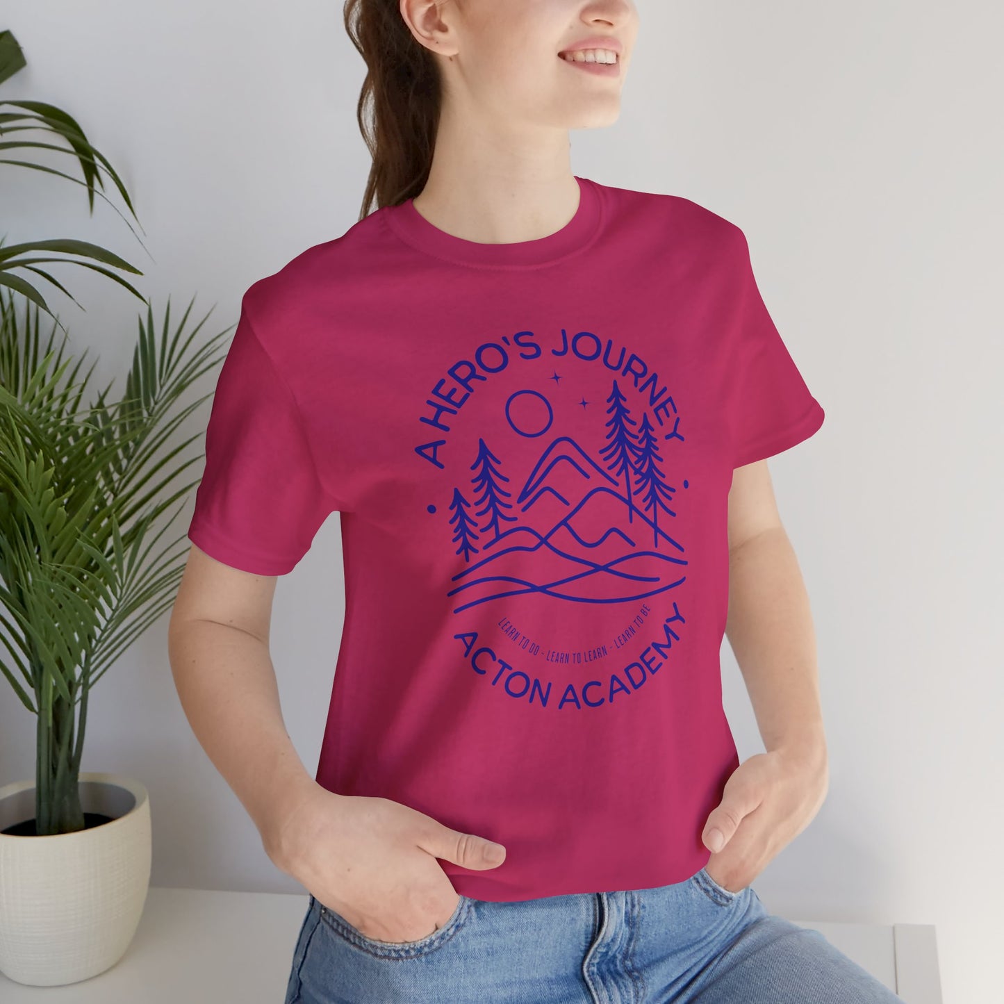 Hero's Journey Line Drawing with Acton CyFair Unisex Jersey Short Sleeve Tee