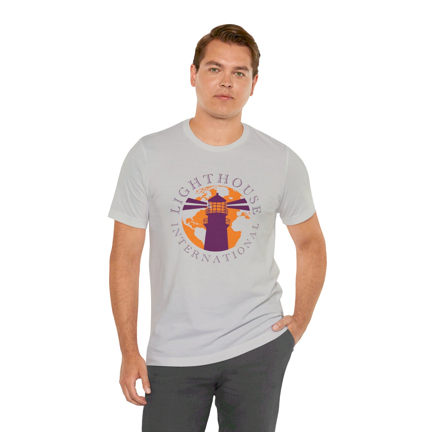 Lighthouse International w/o Acton logo Unisex Jersey Short Sleeve Tee
