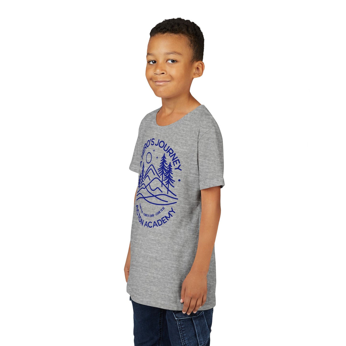 Hero's Journey Line Drawing with Acton CyFair Youth Short Sleeve Tee