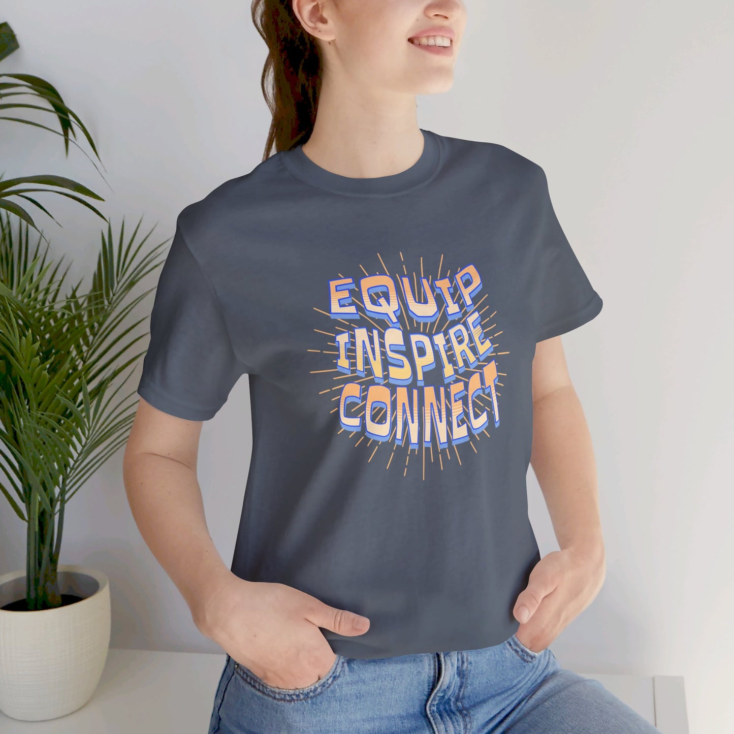 Equip, Inspire, Connect, Yellow Unisex T-shirt