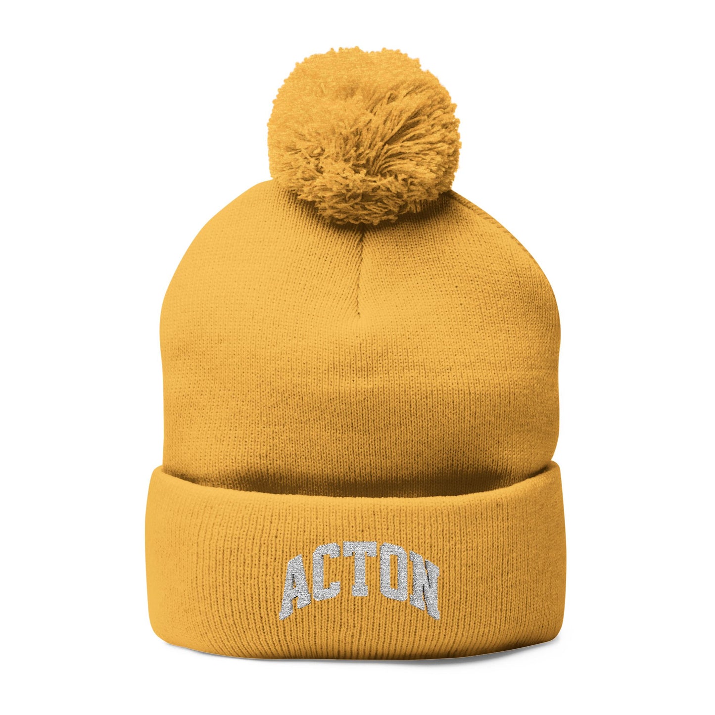 Custom Embroidered Pom-Pom Knit Cap - Cozy & Stylish Winter Hat