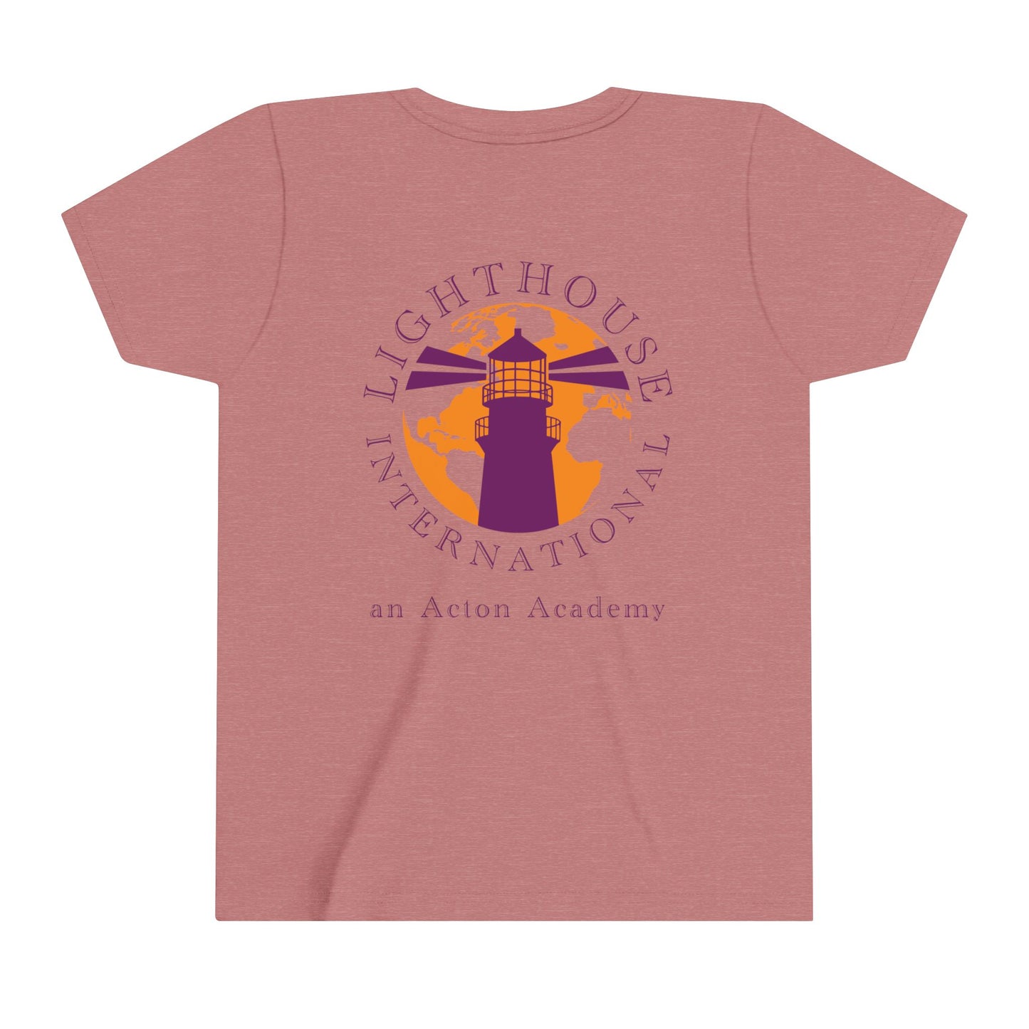 Hero's Journey Rocketship w/ Lighthouse International on back Youth Short Sleeve Tee