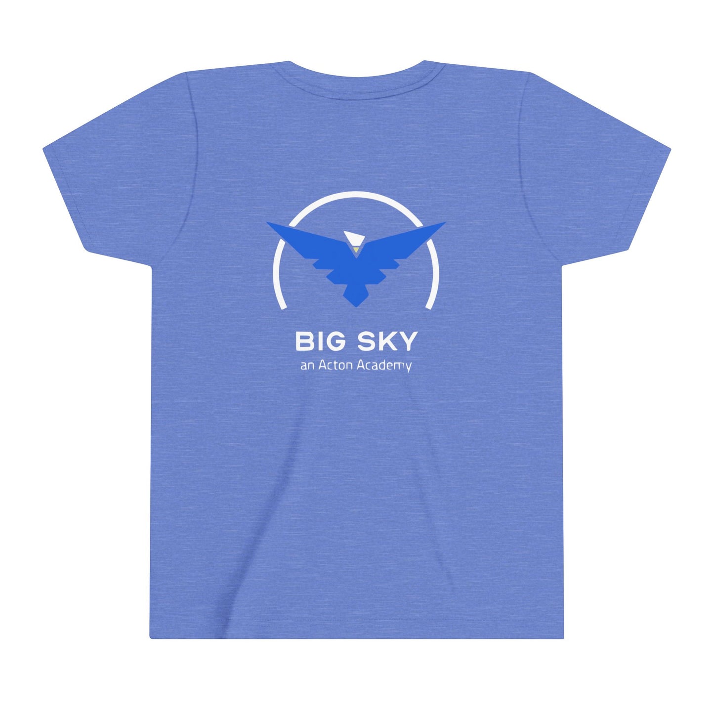 Be Curious with Big Sky on back Youth Short Sleeve Tee