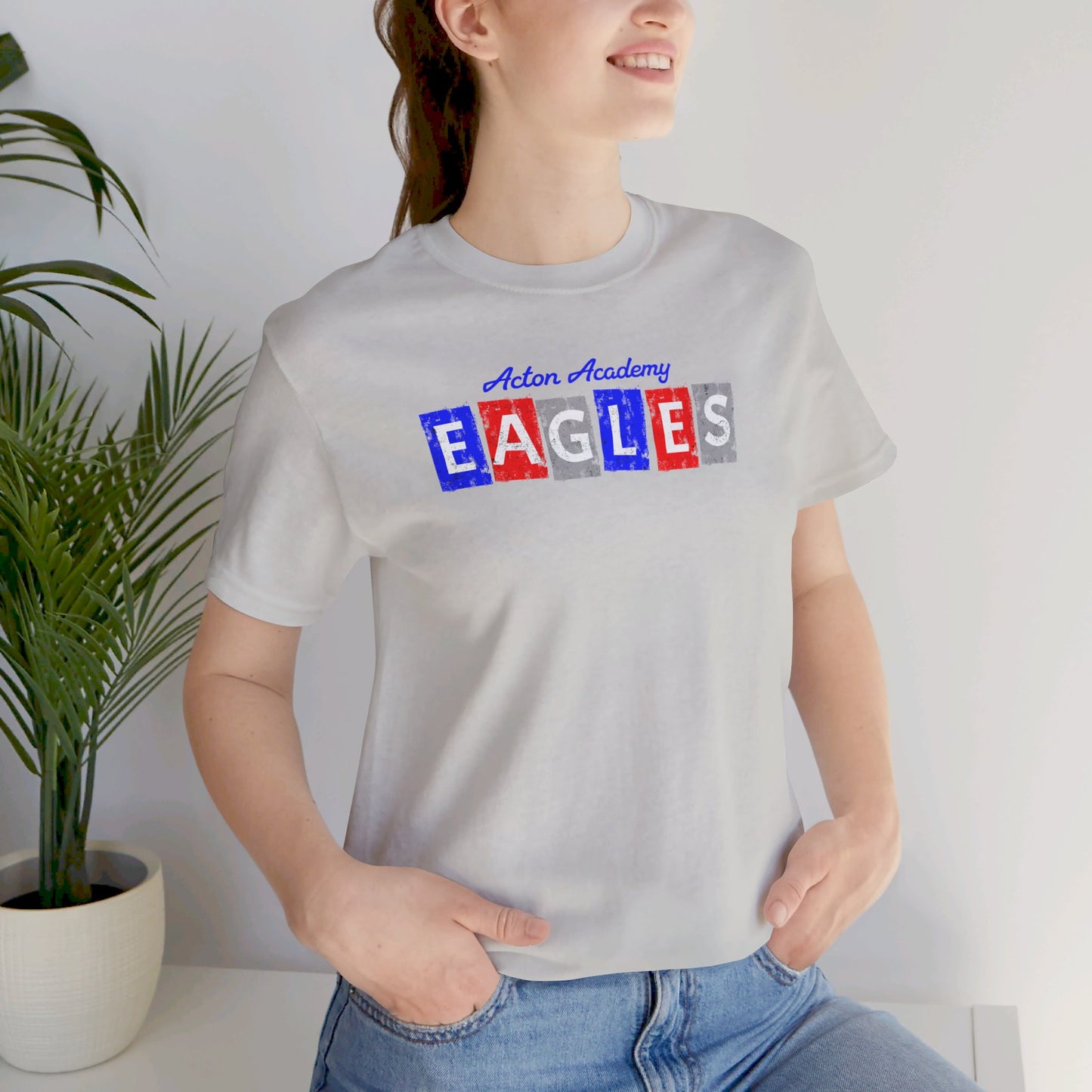 Acton Block Letters Red Unisex Jersey Short Sleeve Tee