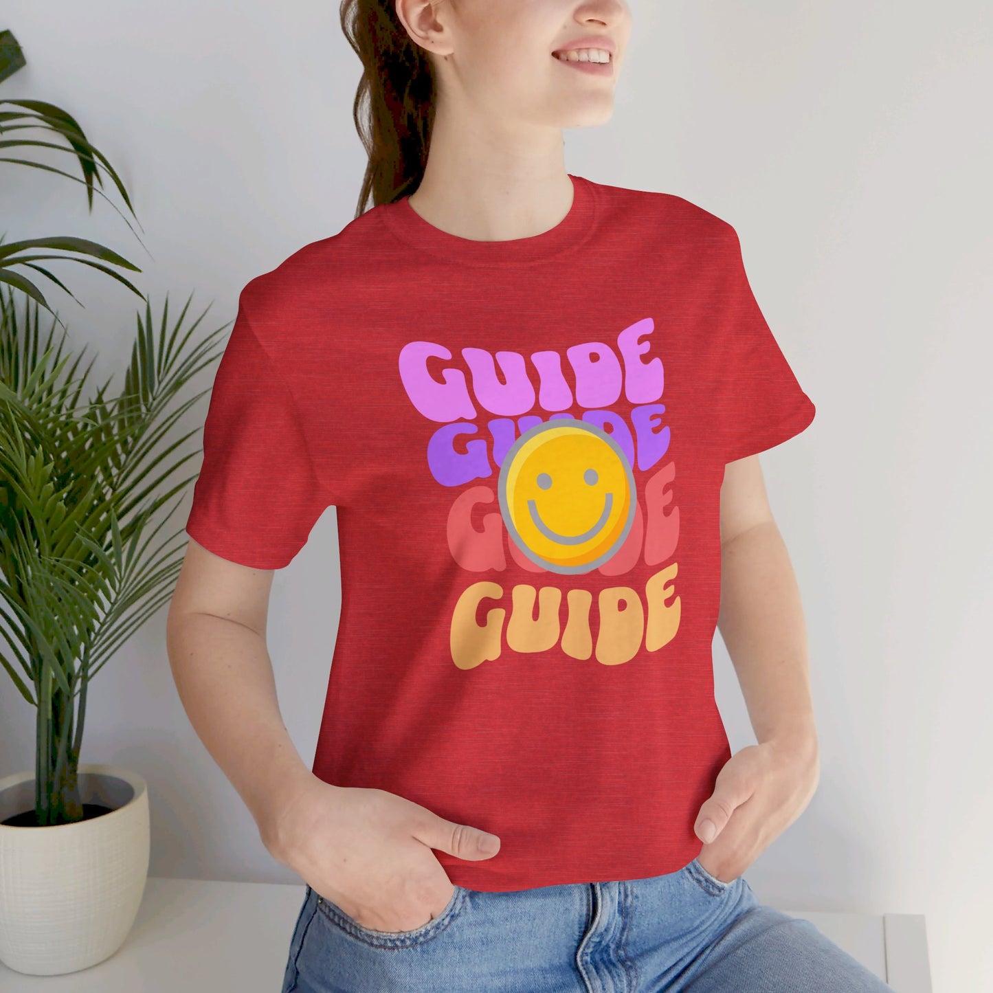 Guide with Smiley face Unisex Jersey Short Sleeve Tee