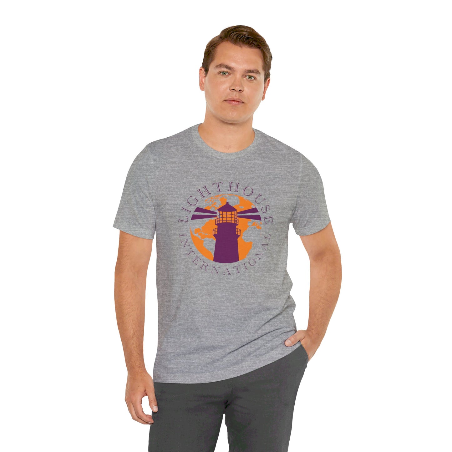 Lighthouse International w/o Acton logo Unisex Jersey Short Sleeve Tee
