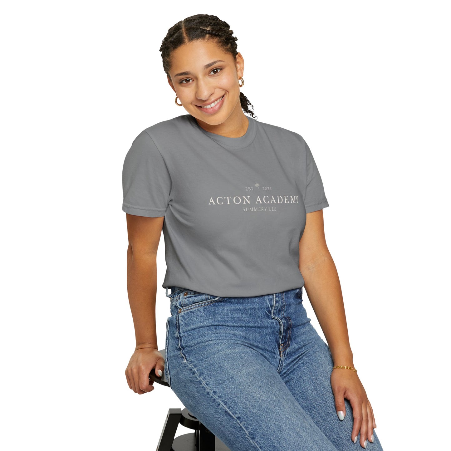 Acton Academy Summerville with Find a Calling on back Unisex Garment-Dyed T-shirt