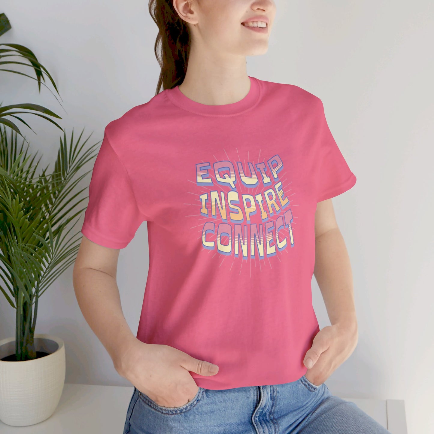 Equip, Inspire, Connect Pink Unisex T-shirt