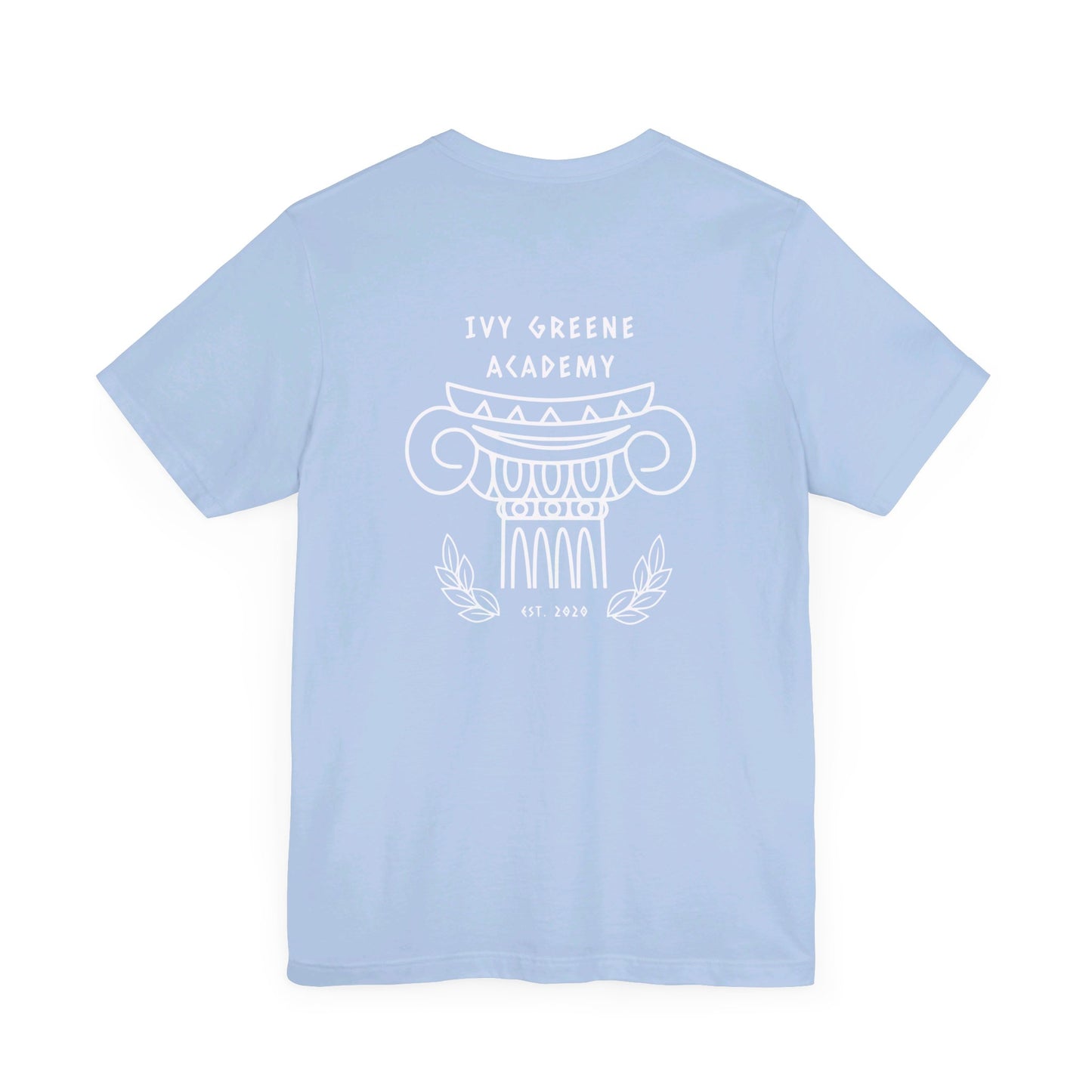 Acton Academy Aqua Striped with Ivy Greene on back Unisex Jersey Short Sleeve Tee