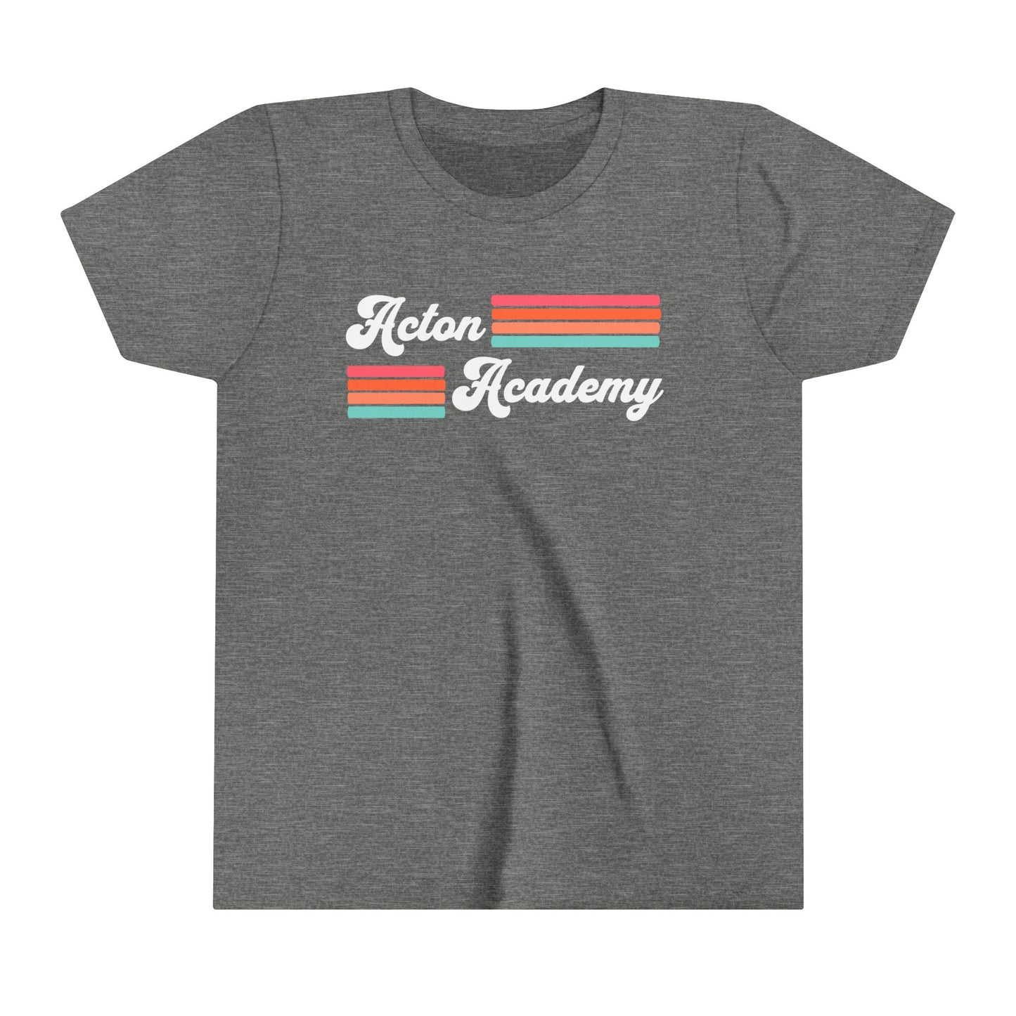 Acton Academy Pink Striped Youth Short Sleeve Tee