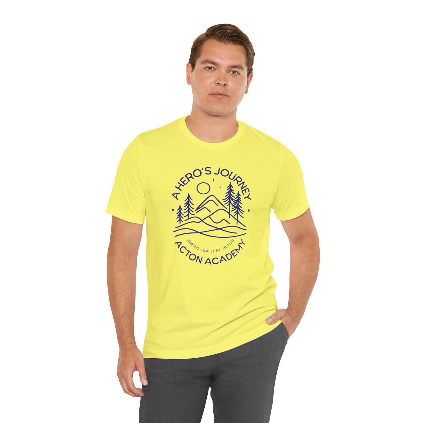 Hero's Journey Line Drawing with Acton CyFair Unisex Jersey Short Sleeve Tee