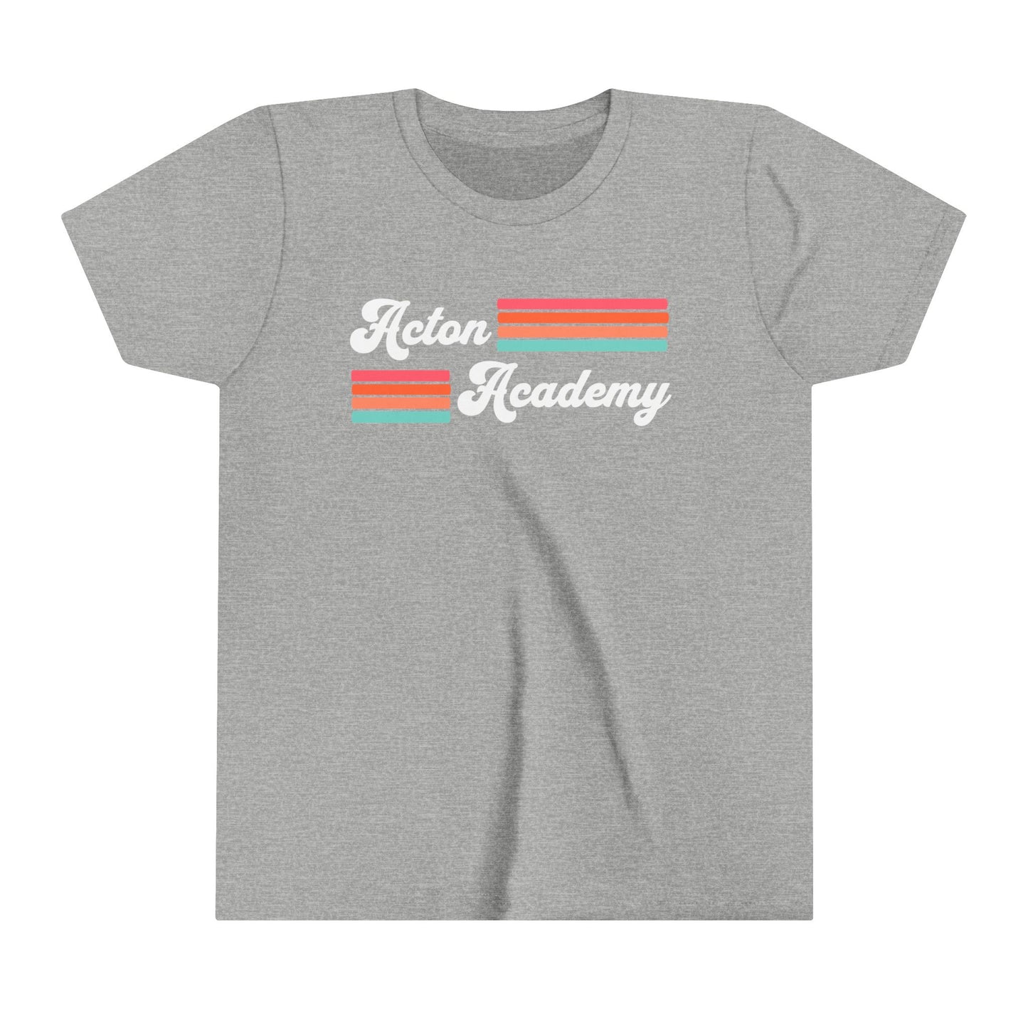 Acton Academy Pink Striped Youth Short Sleeve Tee