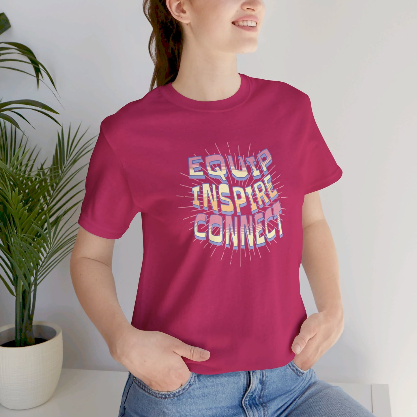 Equip, Inspire, Connect Pink Unisex T-shirt