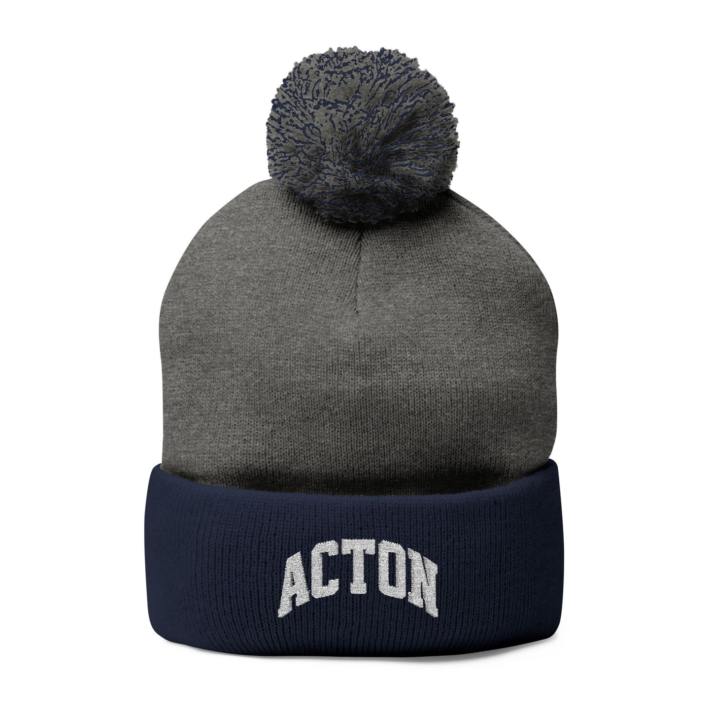 Custom Embroidered Pom-Pom Knit Cap - Cozy & Stylish Winter Hat