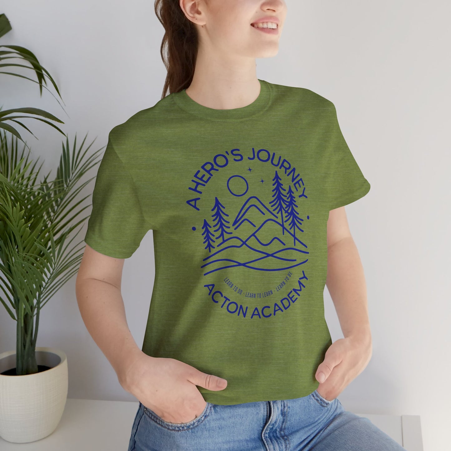 Hero's Journey Line Drawing with Acton CyFair Unisex Jersey Short Sleeve Tee