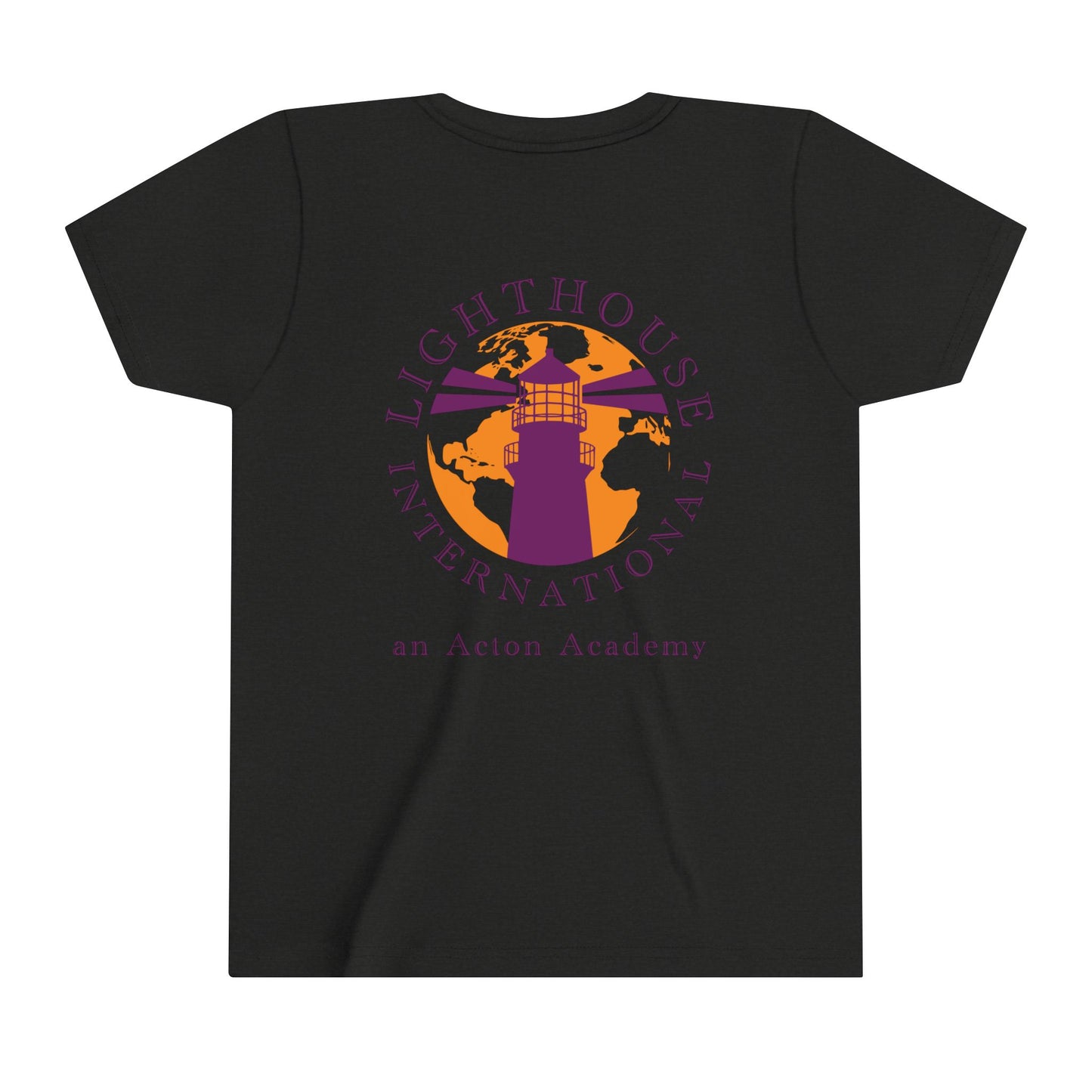 Hero's Journey Rocketship w/ Lighthouse International on back Youth Short Sleeve Tee