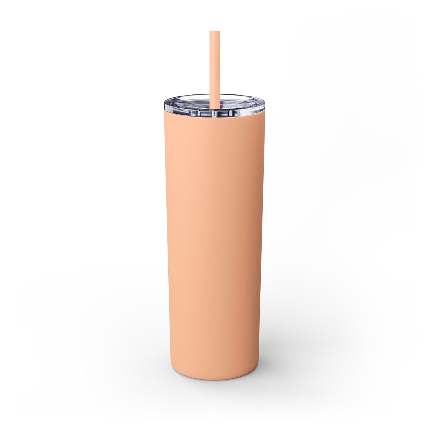 Acton Logo White Skinny Tumbler with Straw, 20oz