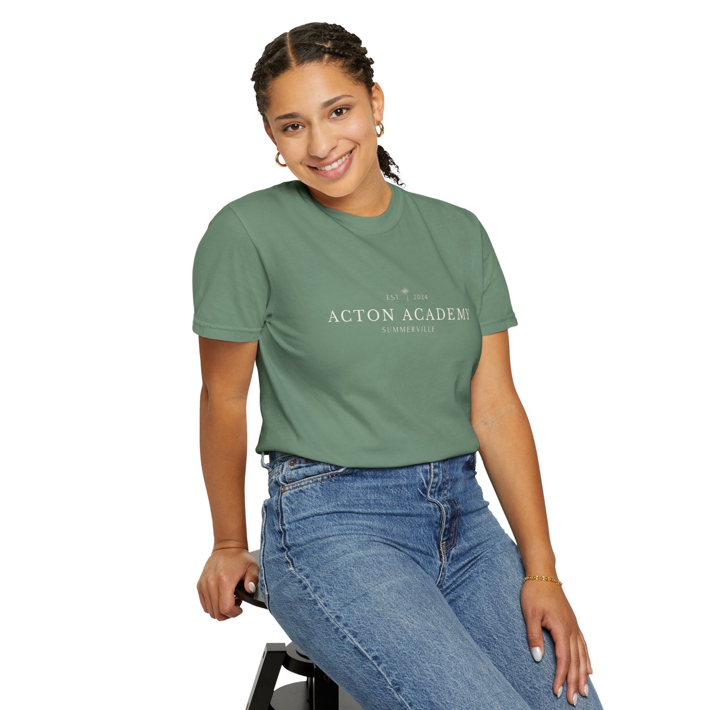 Acton Academy Summerville with Find a Calling on back Unisex Garment-Dyed T-shirt