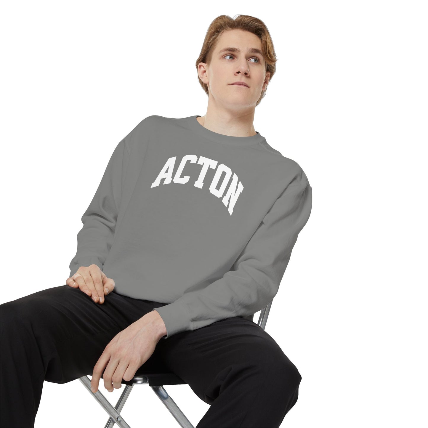 Simple Acton Unisex Garment-Dyed Sweatshirt