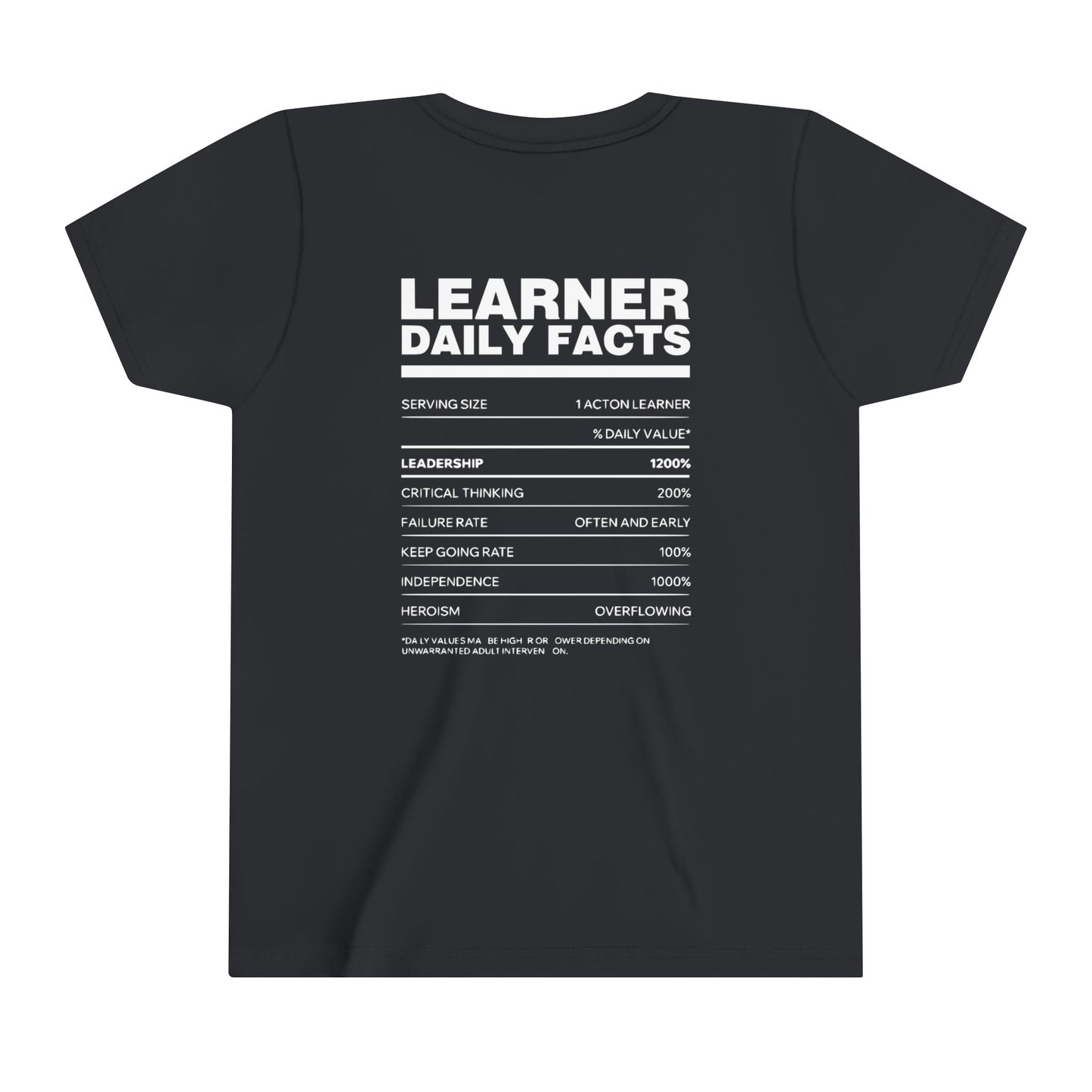 Acton NW Indy Learner Daily Facts Youth Short Sleeve Tee