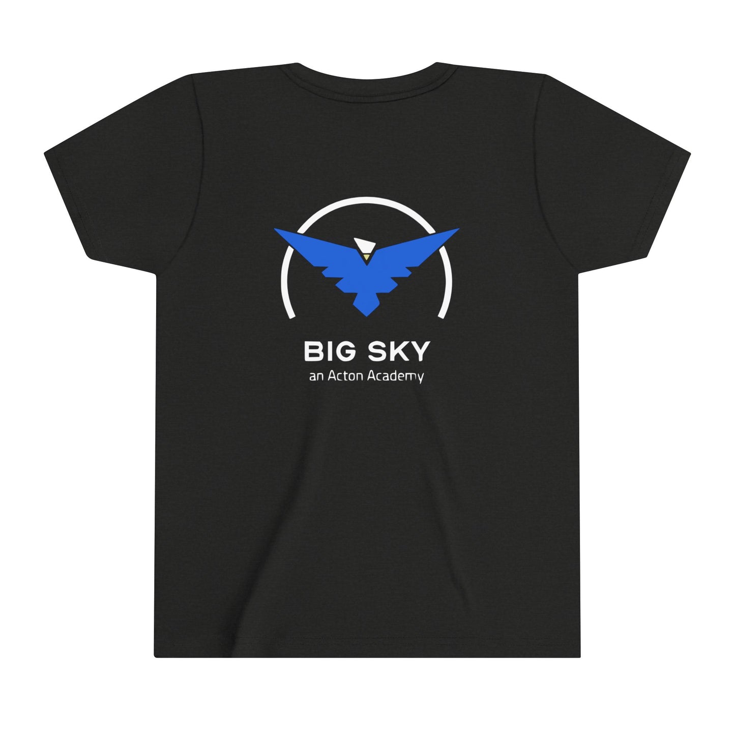 Be Curious with Big Sky on back Youth Short Sleeve Tee
