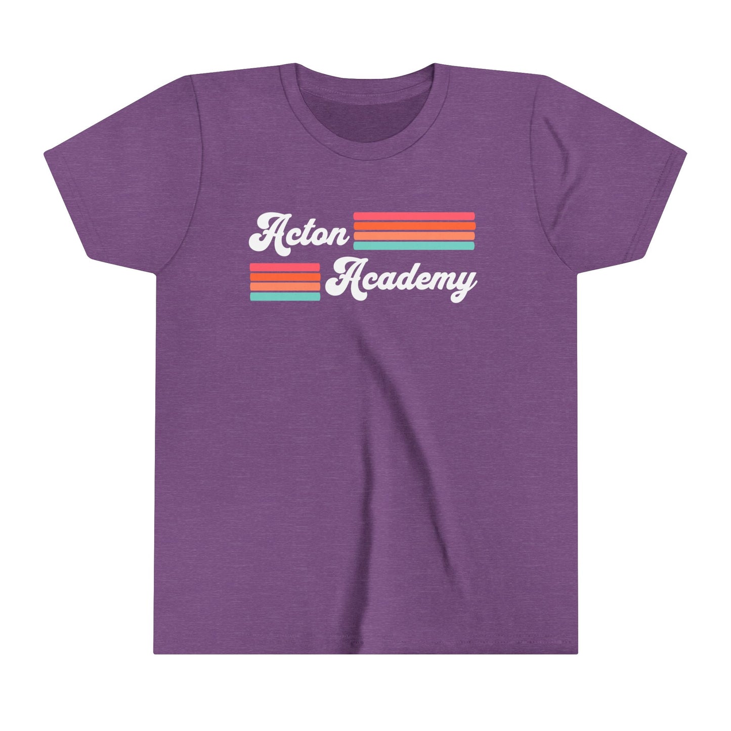 Acton Academy Pink Striped Youth Short Sleeve Tee