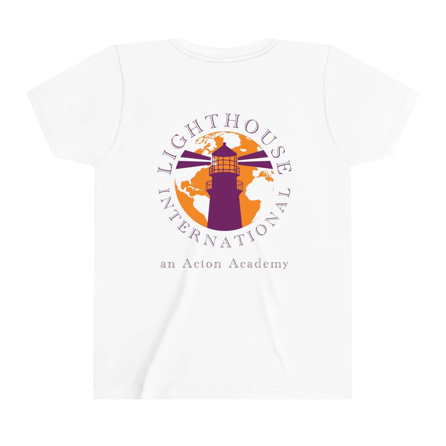 Hero's Journey Rocketship w/ Lighthouse International on back Youth Short Sleeve Tee