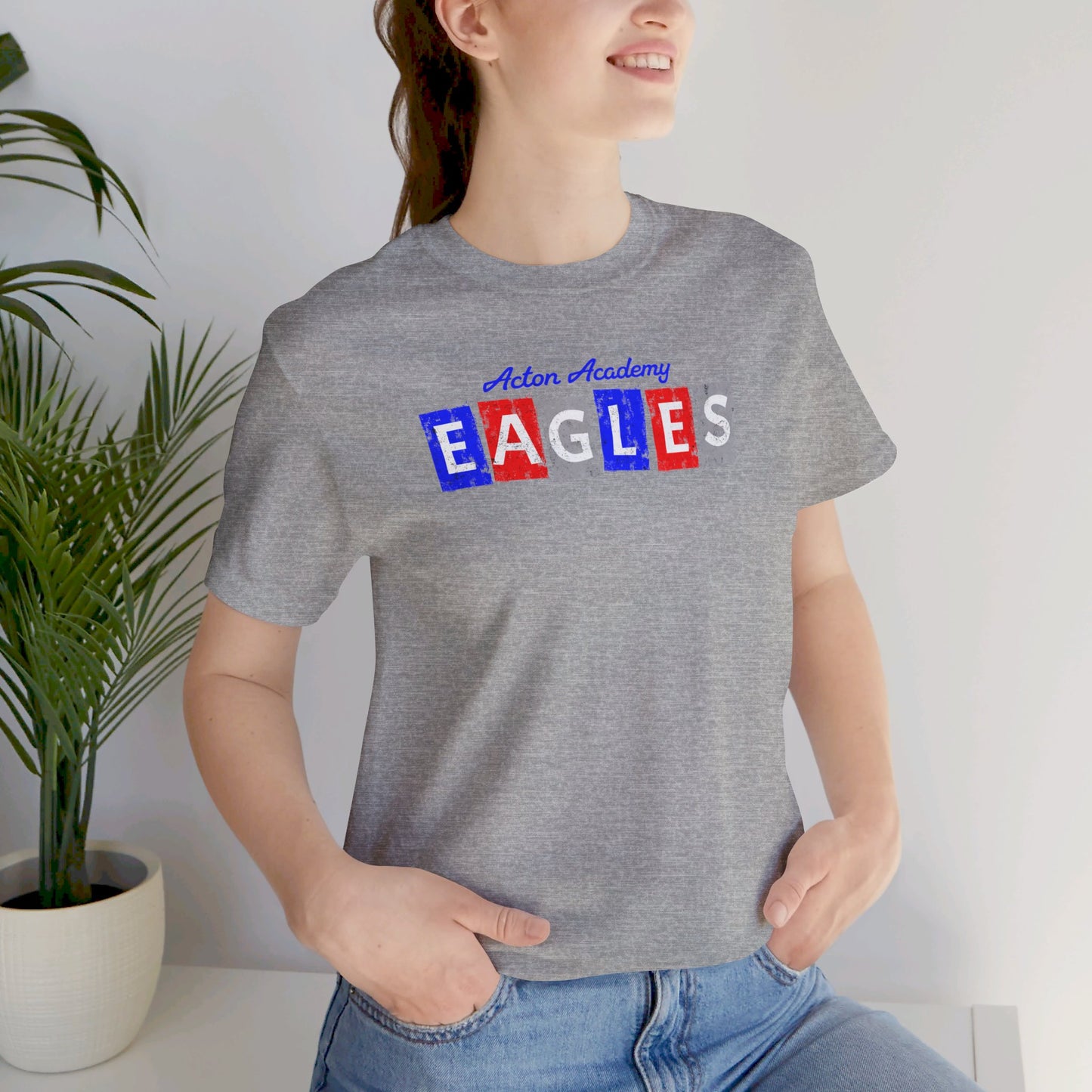 Acton Block Letters Red Unisex Jersey Short Sleeve Tee