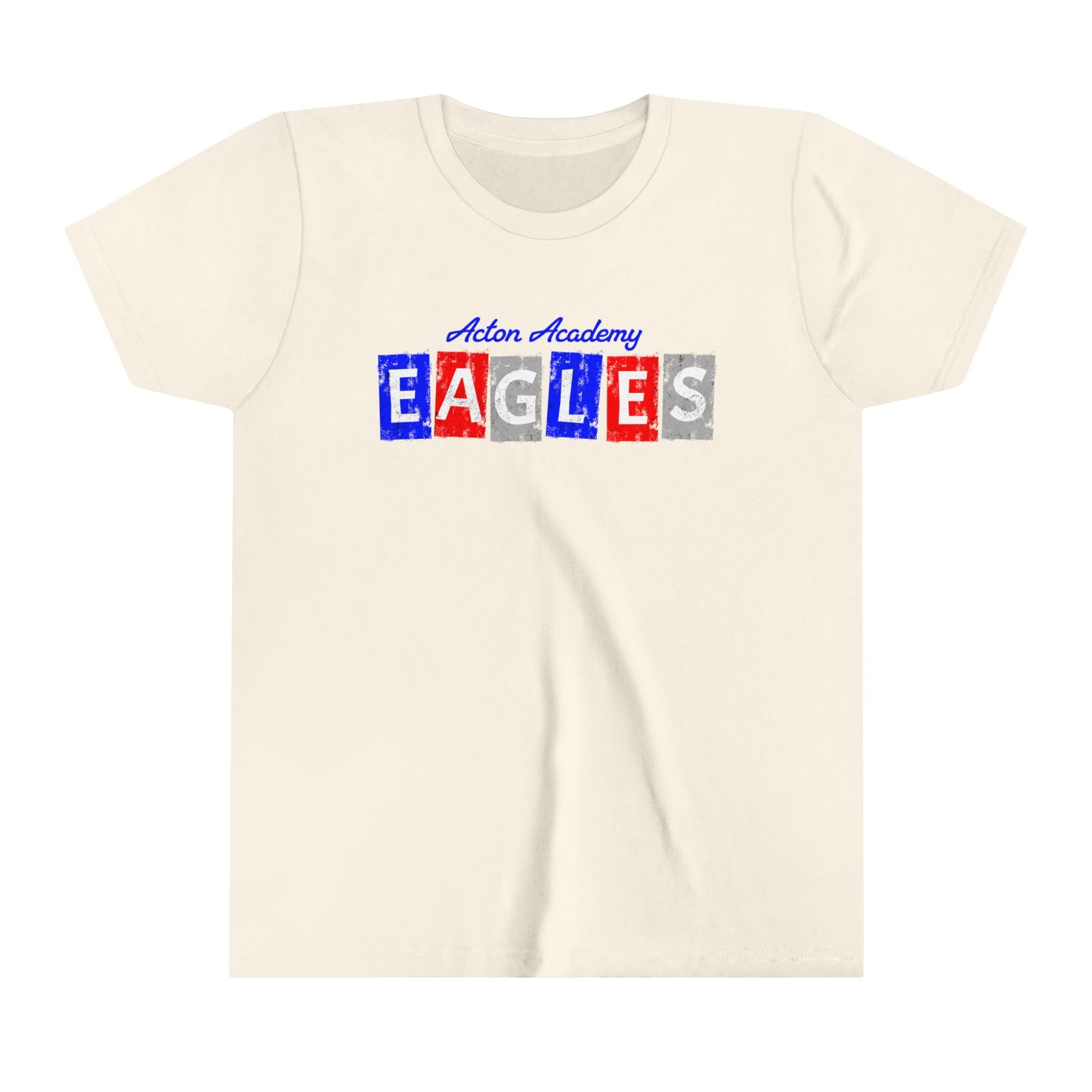 Acton Block Letters Red Youth Short Sleeve Tee