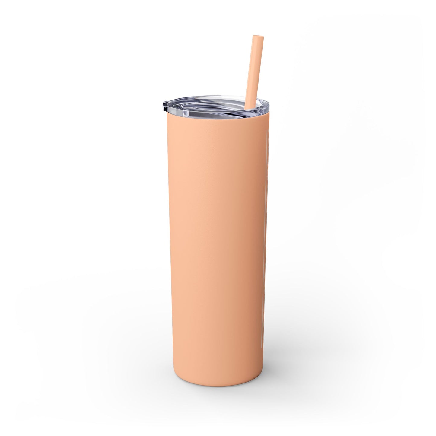 Acton Logo White Skinny Tumbler with Straw, 20oz