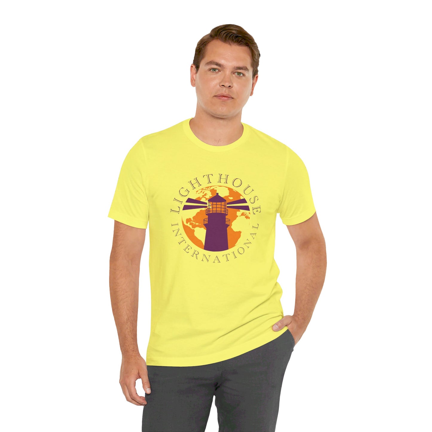 Lighthouse International w/o Acton logo Unisex Jersey Short Sleeve Tee
