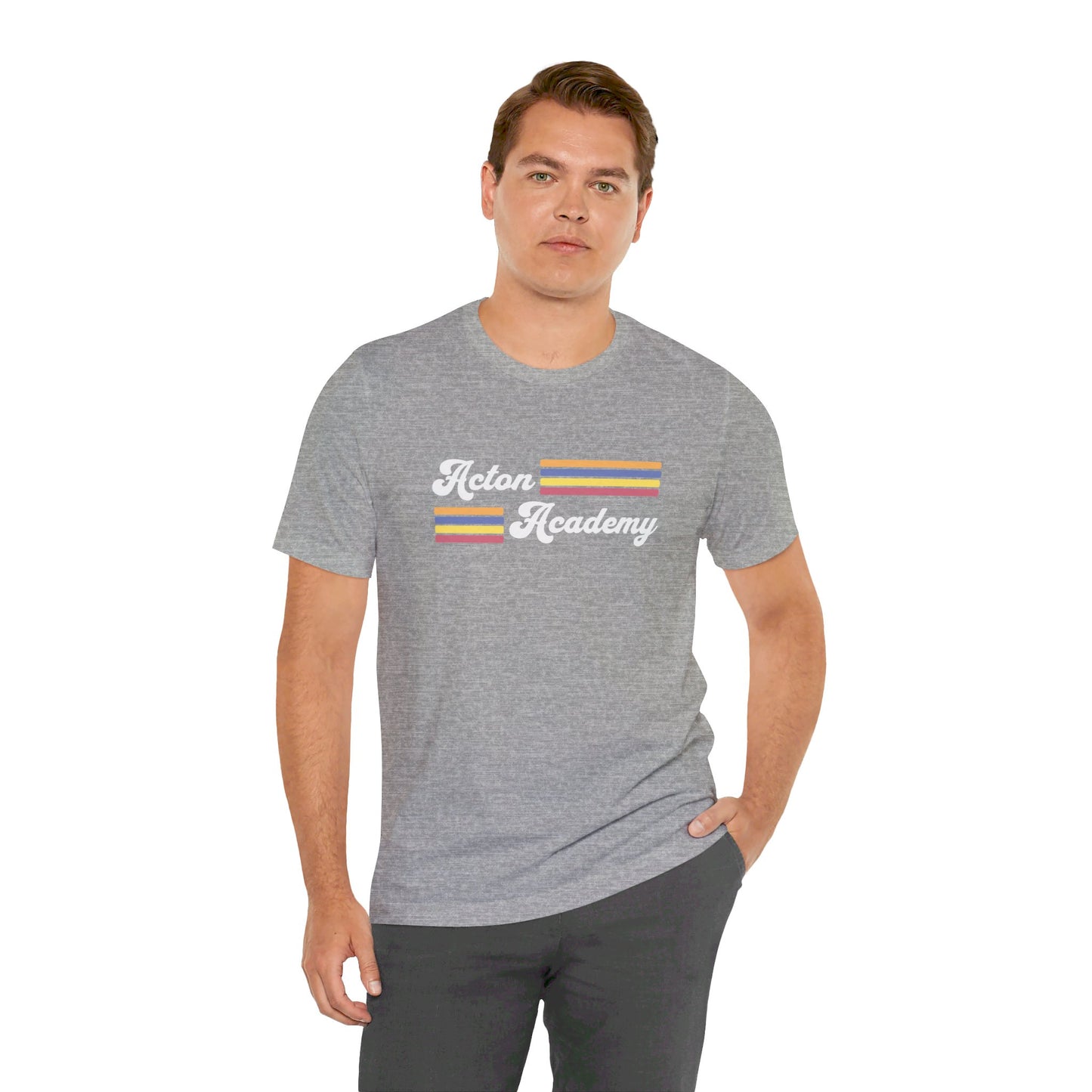Acton Academy Orange Striped Unisex Jersey Short Sleeve Tee