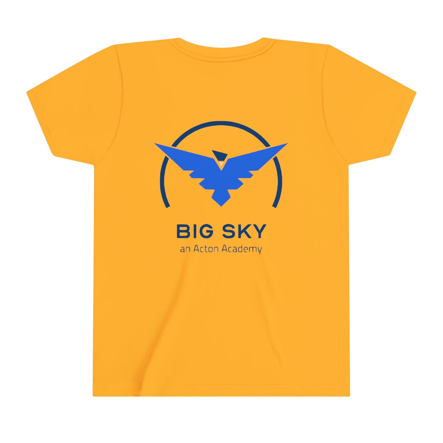 Hero's Journey Line Drawing with Big Sky on back Youth Short Sleeve Tee