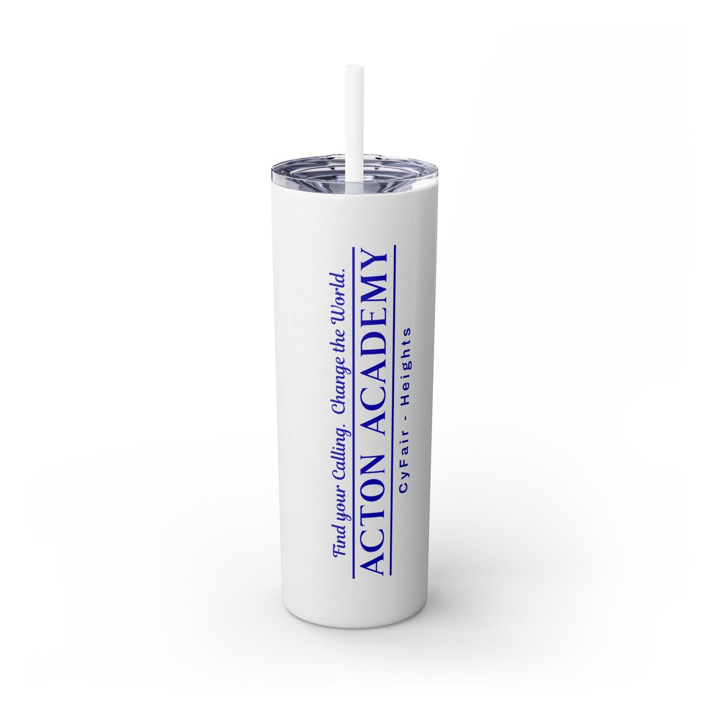 Acton CyFair-Heights Logo Skinny Tumbler with Straw, 20oz