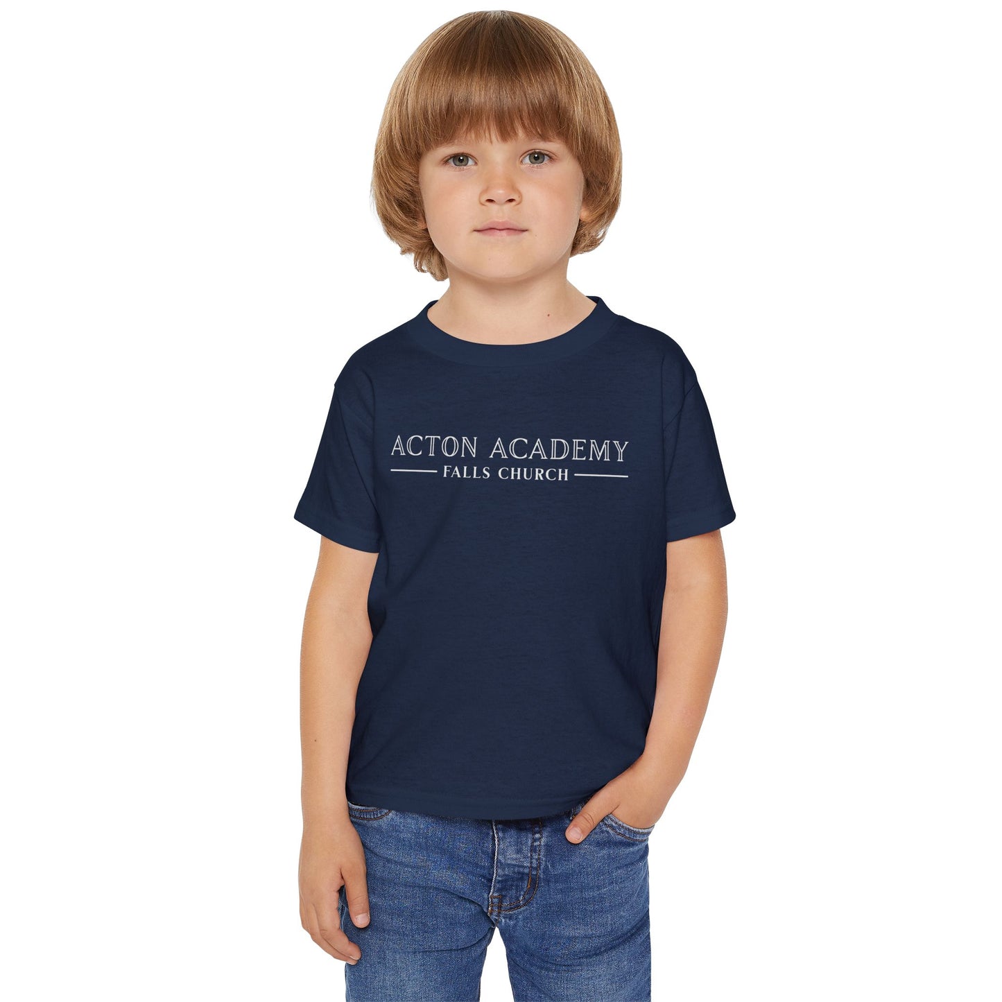 Acton Academy Falls Church White Logo Toddler T-Shirt for Little Learners
