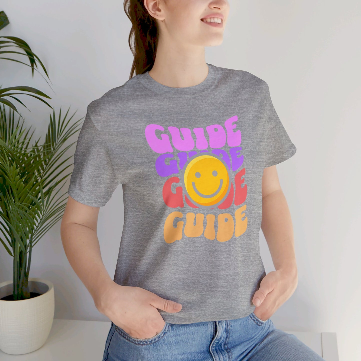 Guide with Smiley face Unisex Jersey Short Sleeve Tee