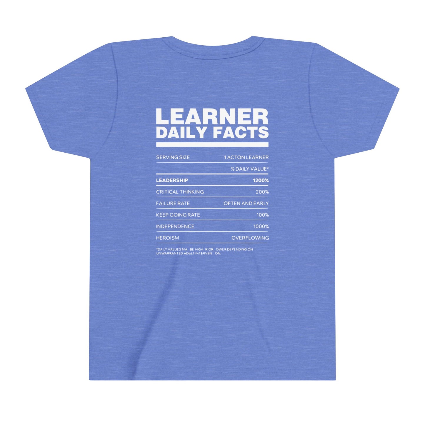 Acton NW Indy Learner Daily Facts Youth Short Sleeve Tee